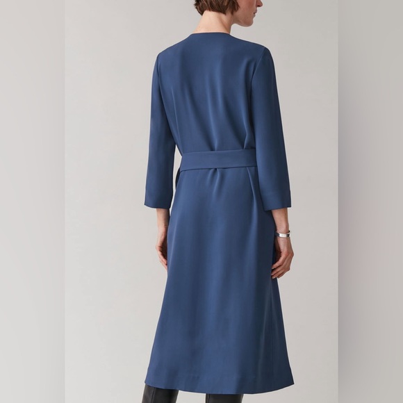 COS Pleated Front Wrap Dress Size 38 / US 8 - Picture 7 of 13
